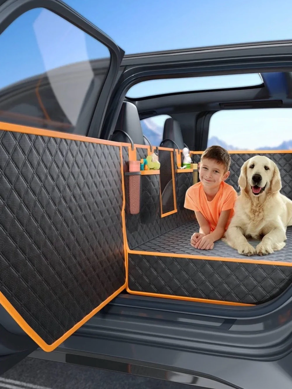 Dog Car Door Protector Panel - Brown